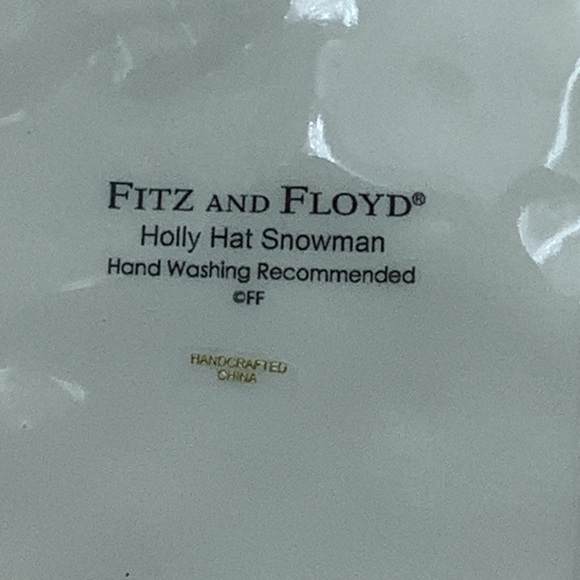 Fitz and Floyd Holly Hat Snowman Snack Plate and Spreader - Picture 8 of 13